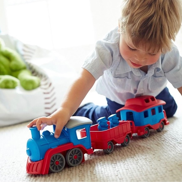 Green Toys 3- Pc Red & Blue Train Playset - Picture 11 of 11